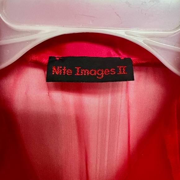 Red Sheer Button-Up Pajama Top Nite Images II Size XL - Picture 2 of 7